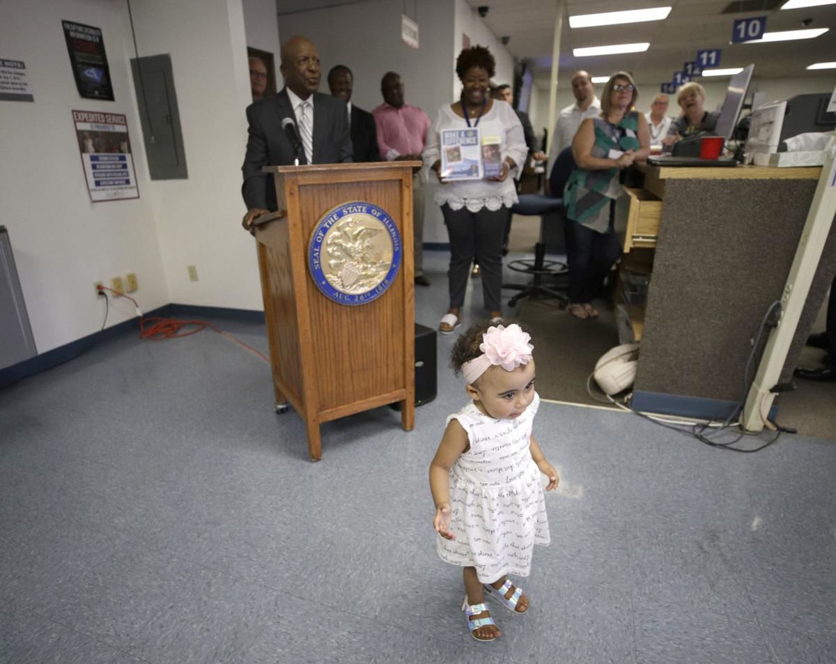 August 13, 2019: In Decatur, a young heart recipient is honored by Secretary of State Jesse White